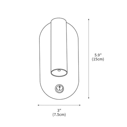 Enna Surface Wall Fixture With USB 3", Bedroom Wall Sconce, detail 3