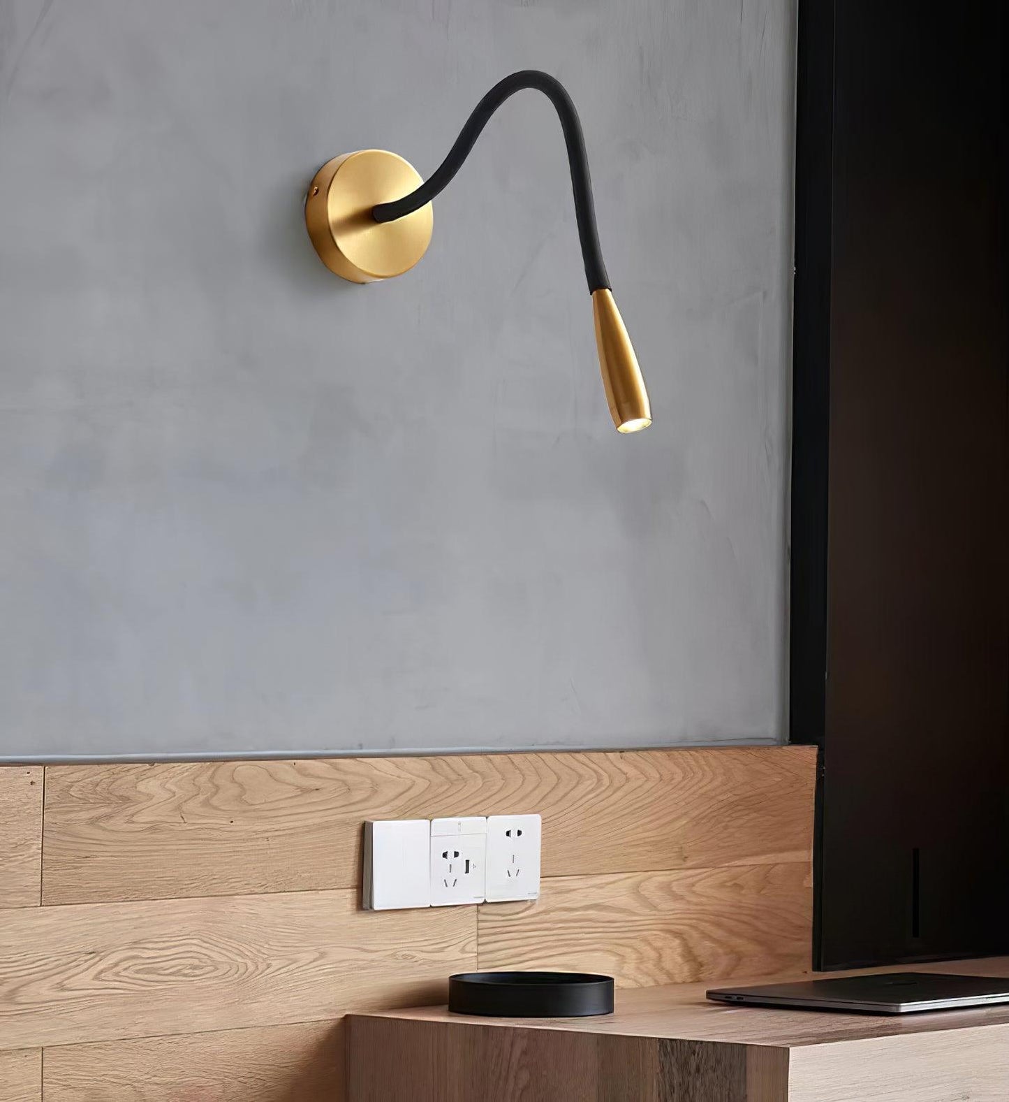 Flexi Hose Wall Light, Plug-In Wall Sconce, detail 4