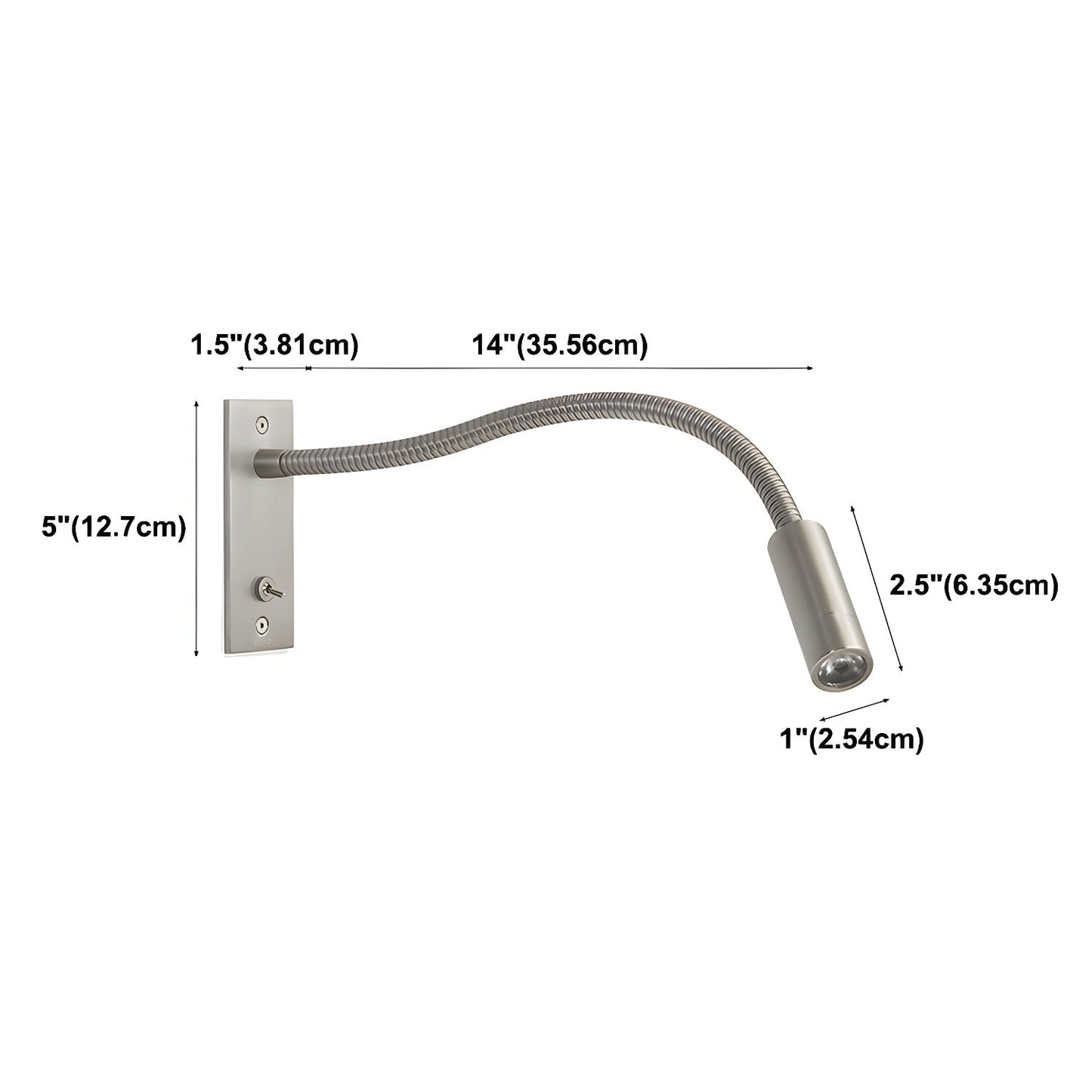 Flexible Gooseneck Wall Light, Hardwired Wall Sconce, detail 14
