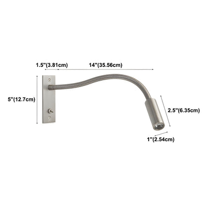 Flexible Gooseneck Wall Light, Hardwired Wall Sconce, detail 14