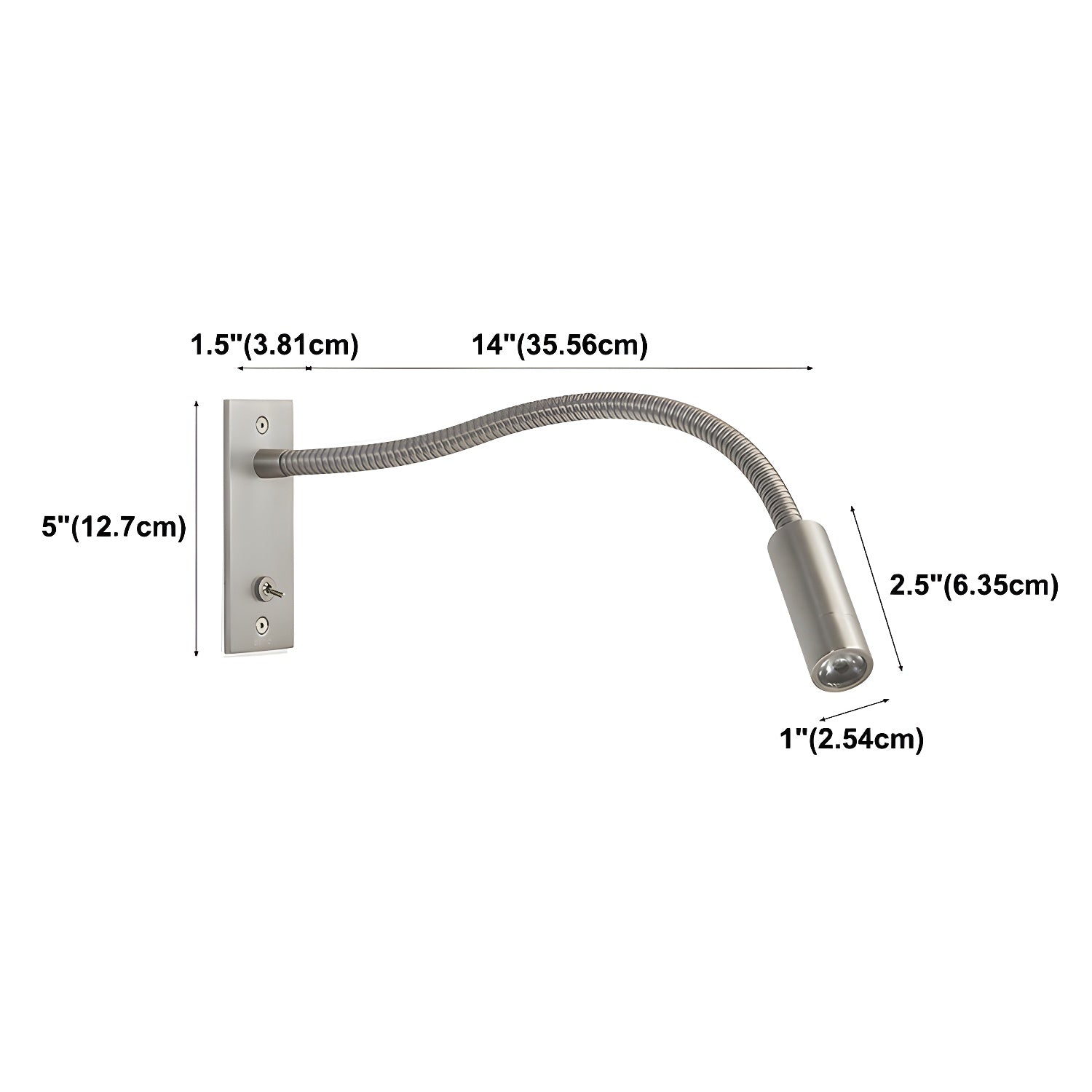Flexible Gooseneck Sconce Wall Light, Hardwired Wall Sconce, detail 12