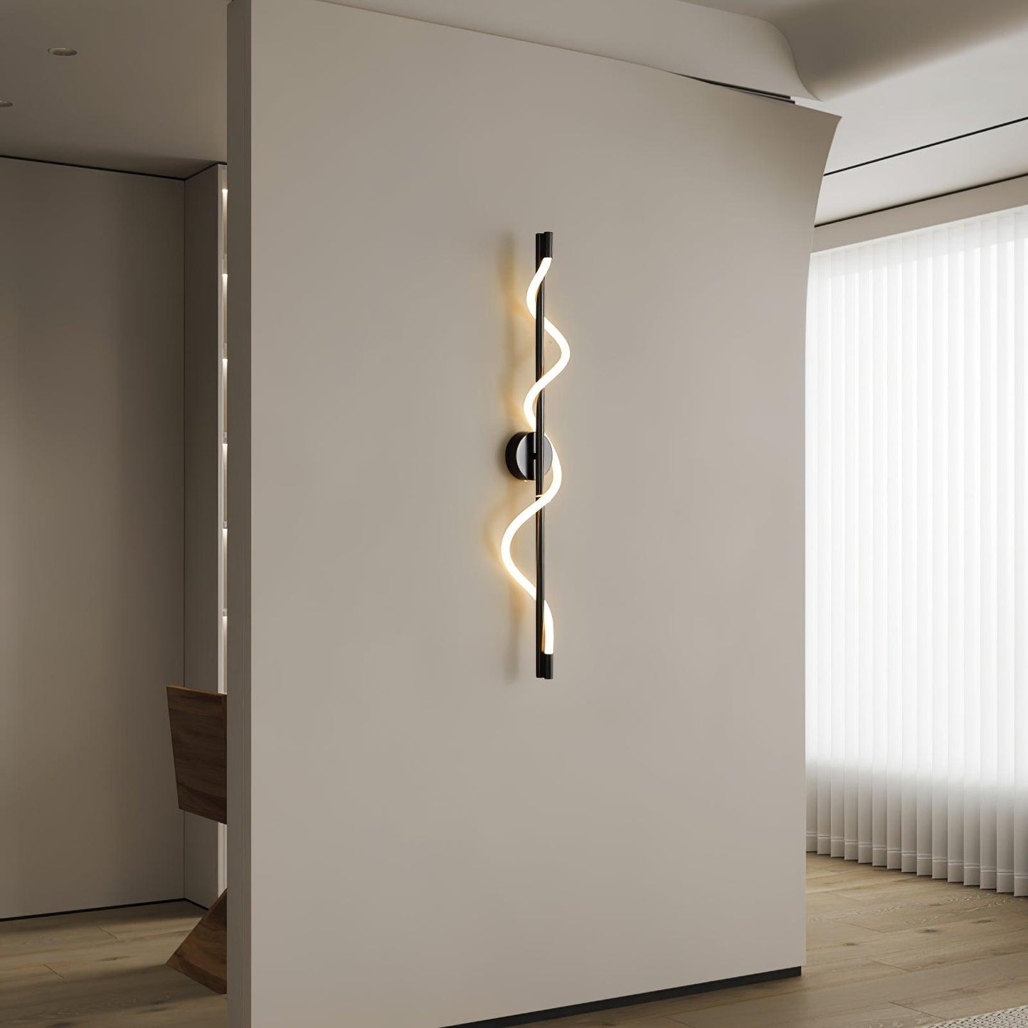 Flexible Linear Curve Wall Light, Hardwired Wall Sconce, detail 10