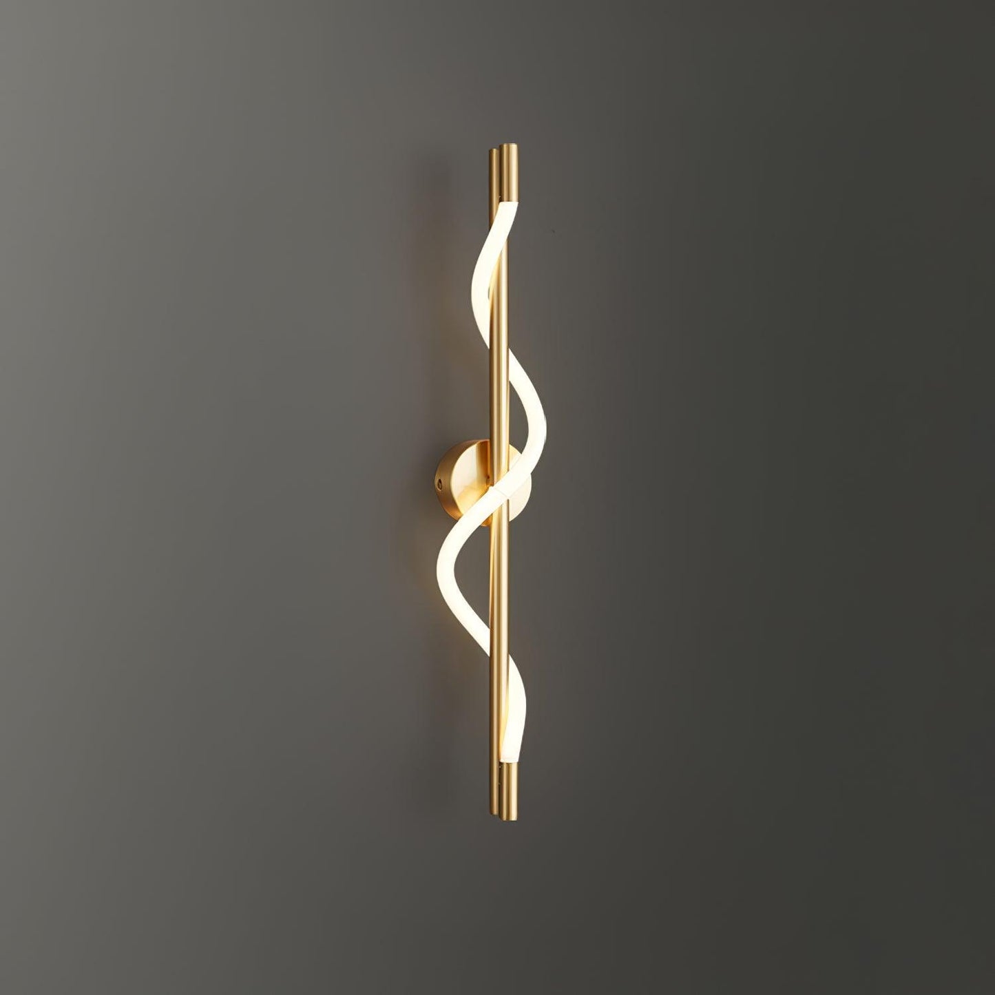 Flexible Linear Curve Wall Light, Hardwired Wall Sconce, Rope, W 25cm x H 60cm