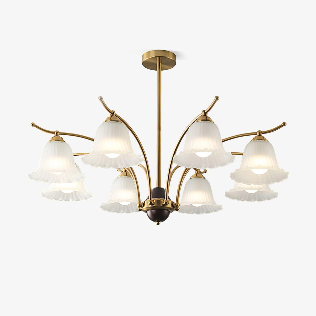 Flora Brass Electrolier Alabaster Chandelier - Tianguang Alabaster Lighting