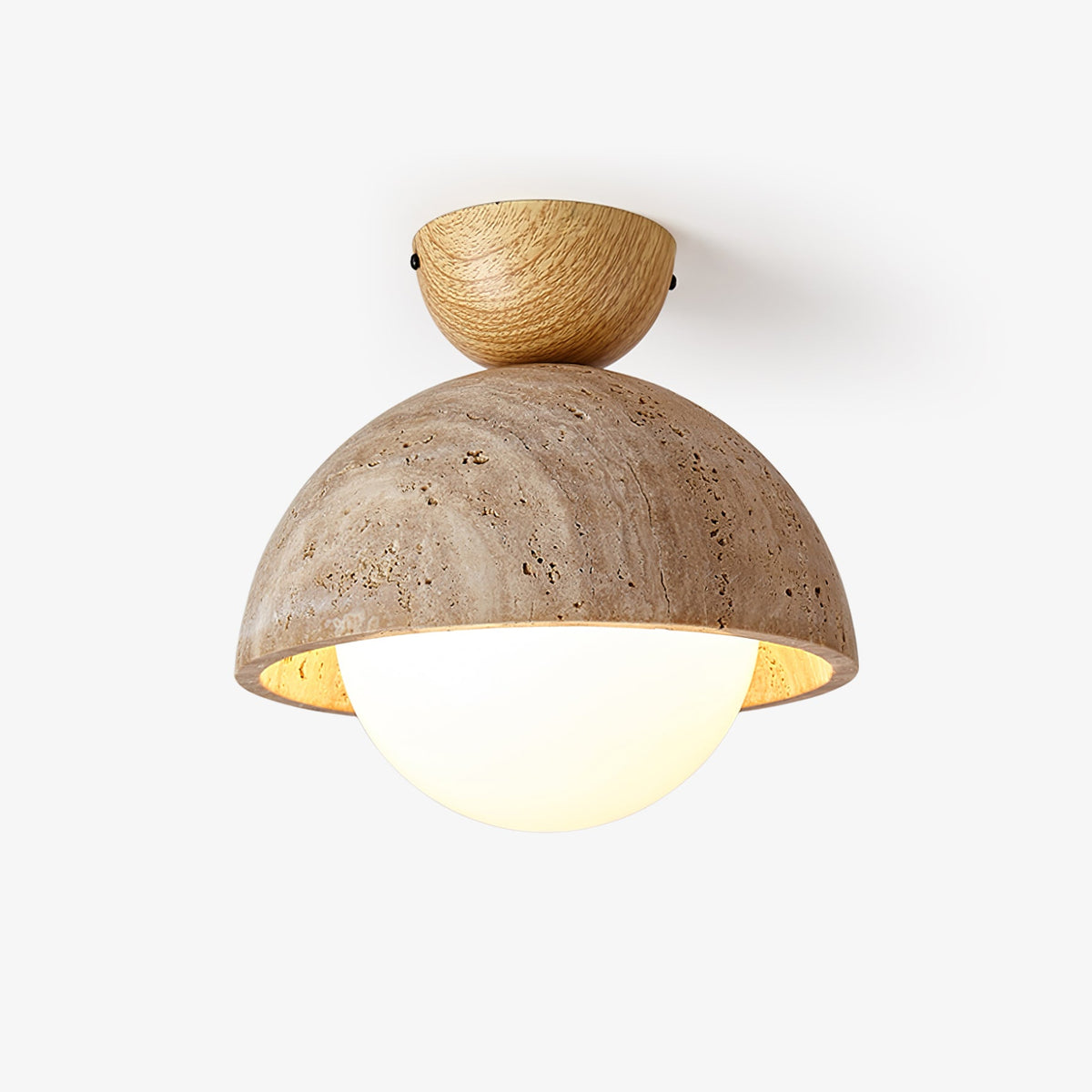 Flore Travertine Bud Ceiling Light - Tianguang Alabaster Lighting
