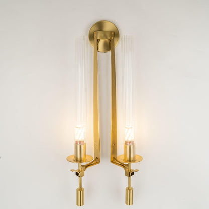 French Classicism Wall Light - Dia 12cm x H 71cm Brass, Hardwired Wall Sconce, detail 3