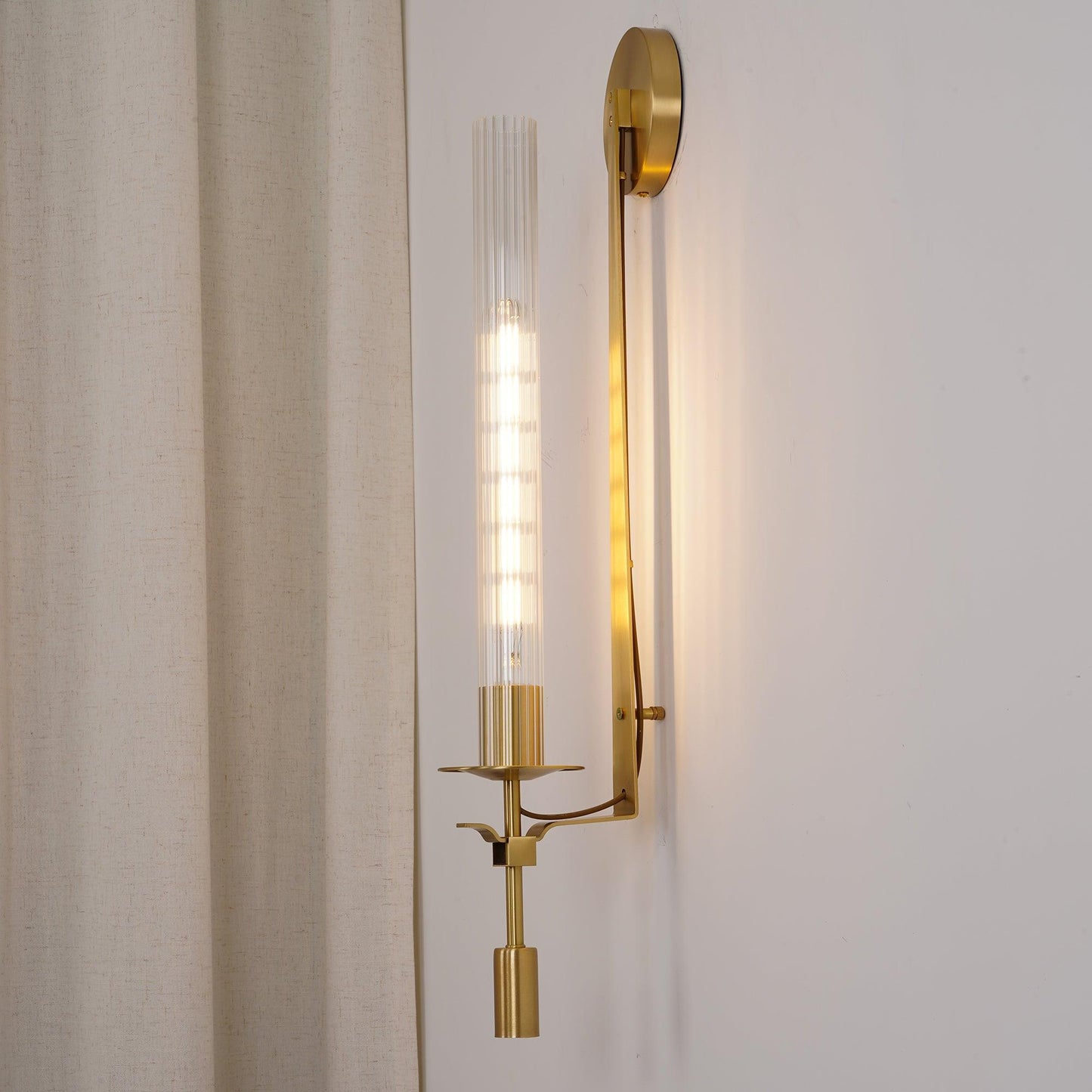 French Classicism Wall Light - Dia 22cm x H 71cm Set of 2 Brass, Hardwired Wall Sconce, detail 3