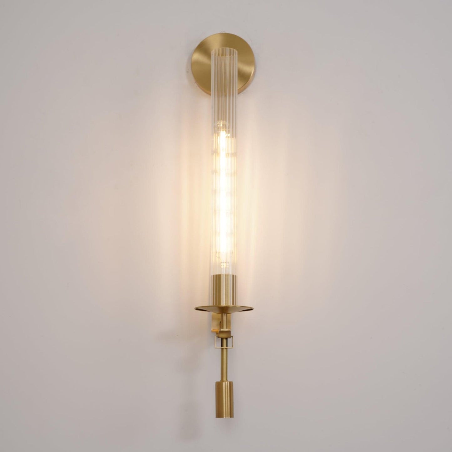 French Classicism Wall Light - Dia 12cm x H 71cm Brass, Hardwired Wall Sconce, detail 5