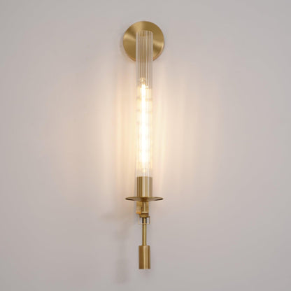 French Classicism Wall Light - Dia 12cm x H 71cm Brass, Hardwired Wall Sconce, detail 5