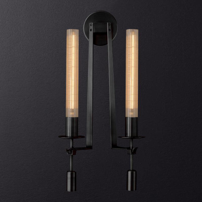 French Classicism Wall Light - Dia 12cm x H 71cm Brass, Hardwired Wall Sconce, detail 11