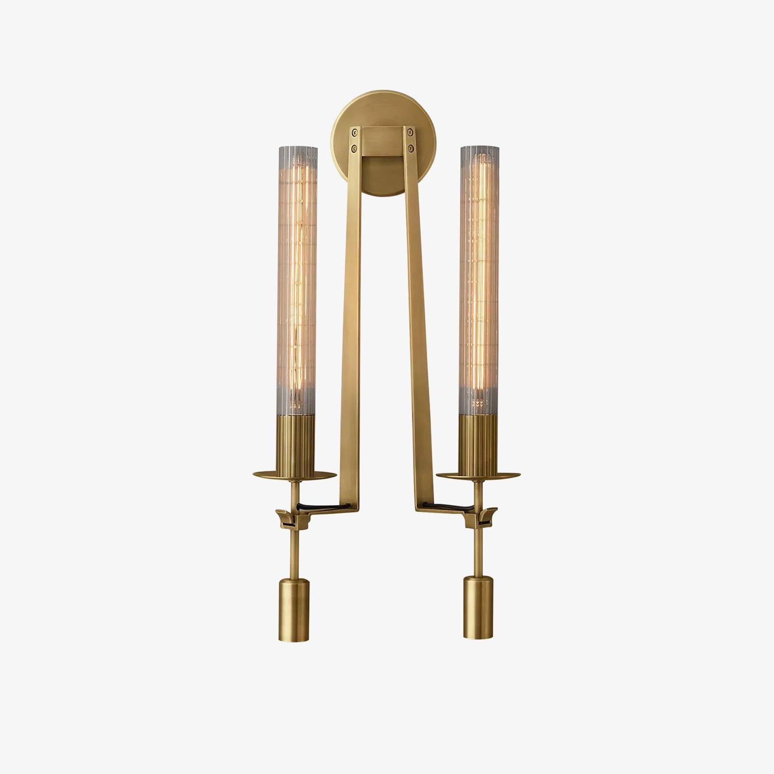 French Classicism Wall Light - Dia 12cm x H 71cm Brass, Hardwired Wall Sconce, detail 9