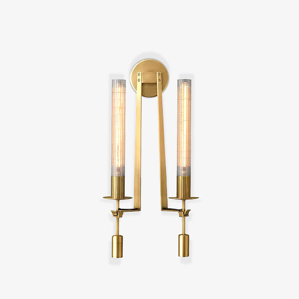 French Classicism Wall Light - Dia 22cm x H 71cm Set of 2 Brass, Hardwired Wall Sconce