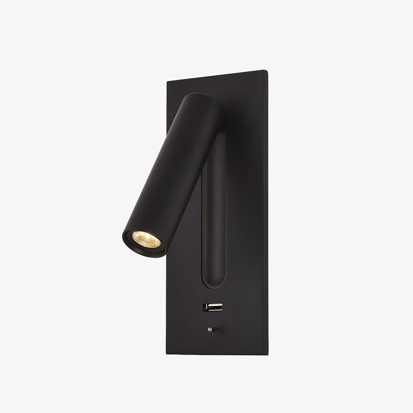 Black Bedside USB Wall Light - ∅ 3″ x H ‪7.2″ Aluminum alloy, Bedroom Wall Sconce, detail 20