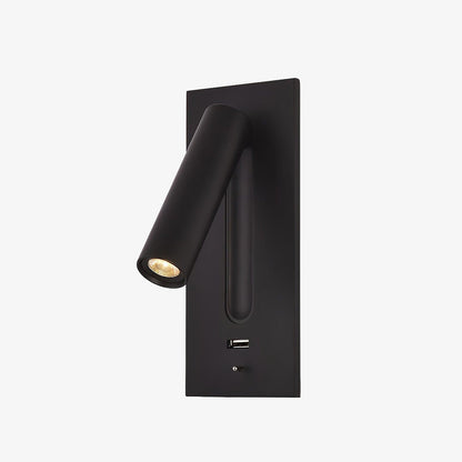 Black Bedside USB Wall Light - ∅ 3″ x H ‪7.2″ Aluminum alloy, Bedroom Wall Sconce, detail 20