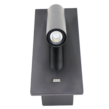 Black Bedside USB Wall Light - ∅ 3″ x H ‪7.2″ Aluminum alloy, Bedroom Wall Sconce, detail 18