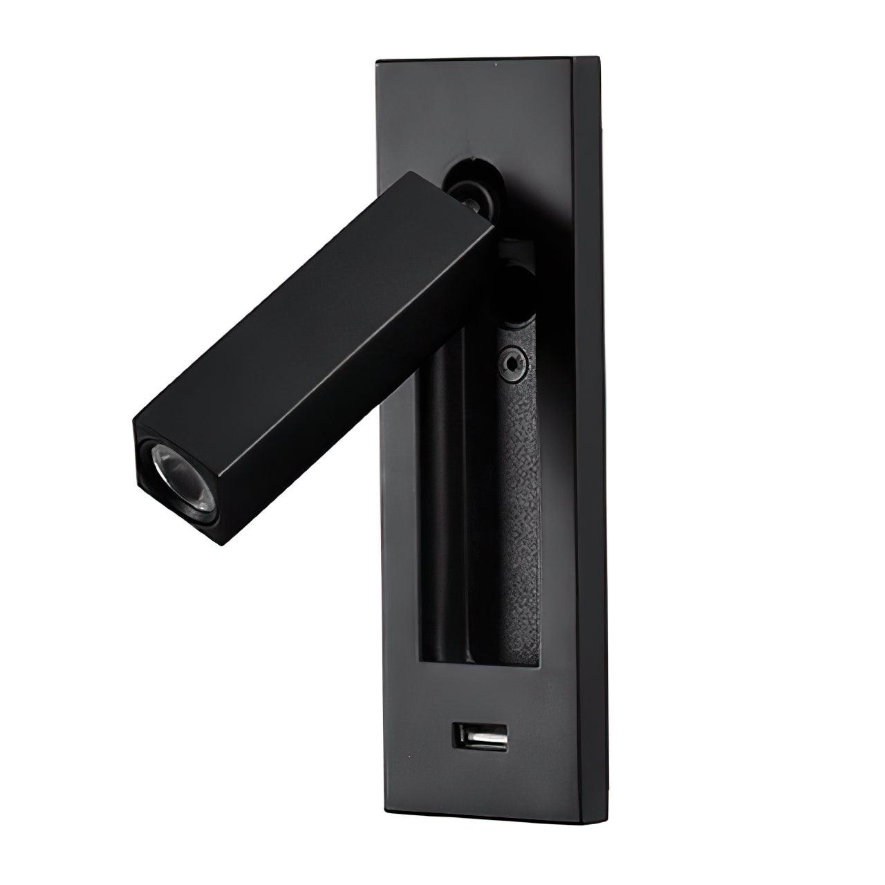 Black Bedside USB Wall Light - ∅ 3″ x H ‪7.2″ Aluminum alloy, Bedroom Wall Sconce, detail 17
