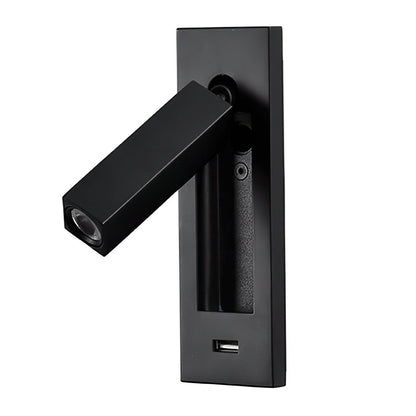 Black Bedside USB Wall Light - ∅ 3″ x H ‪7.2″ Aluminum alloy, Bedroom Wall Sconce, detail 17