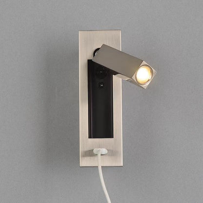 Black Bedside USB Wall Light - ∅ 3″ x H ‪7.2″ Aluminum alloy, Bedroom Wall Sconce, detail 25