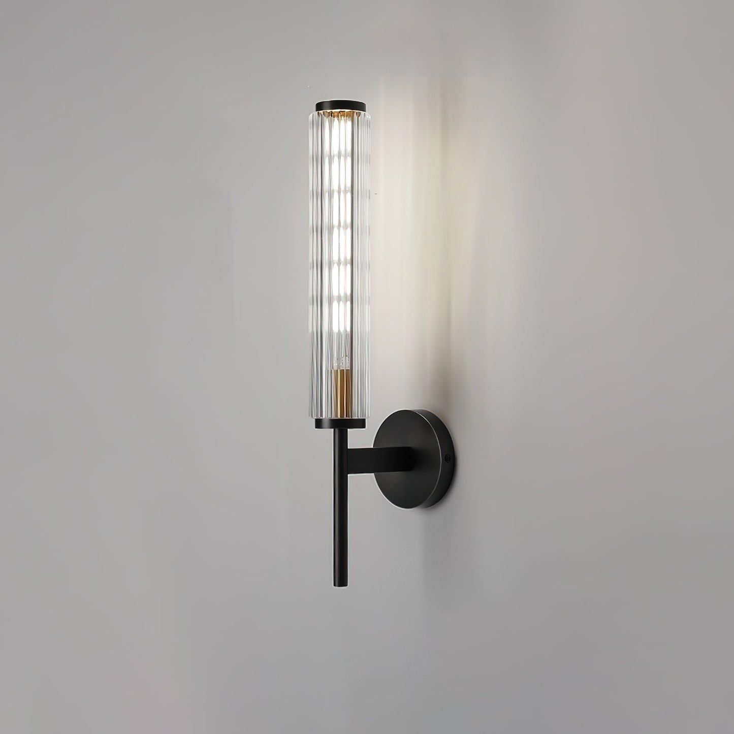 Glass Linear Brass Wall Light, Hardwired Wall Sconce, detail 16