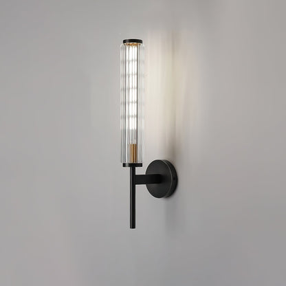 Glass Linear Brass Wall Light, Hardwired Wall Sconce, detail 16