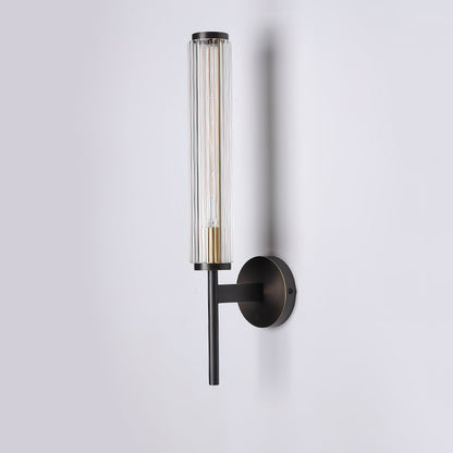 Glass Linear Brass Wall Light, Hardwired Wall Sconce, detail 10