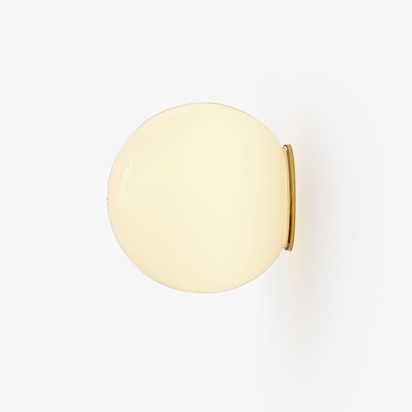 Glass Mini Orb Wall Light, Hardwired Wall Sconce, Brass, Dia 15cm x H 15cm