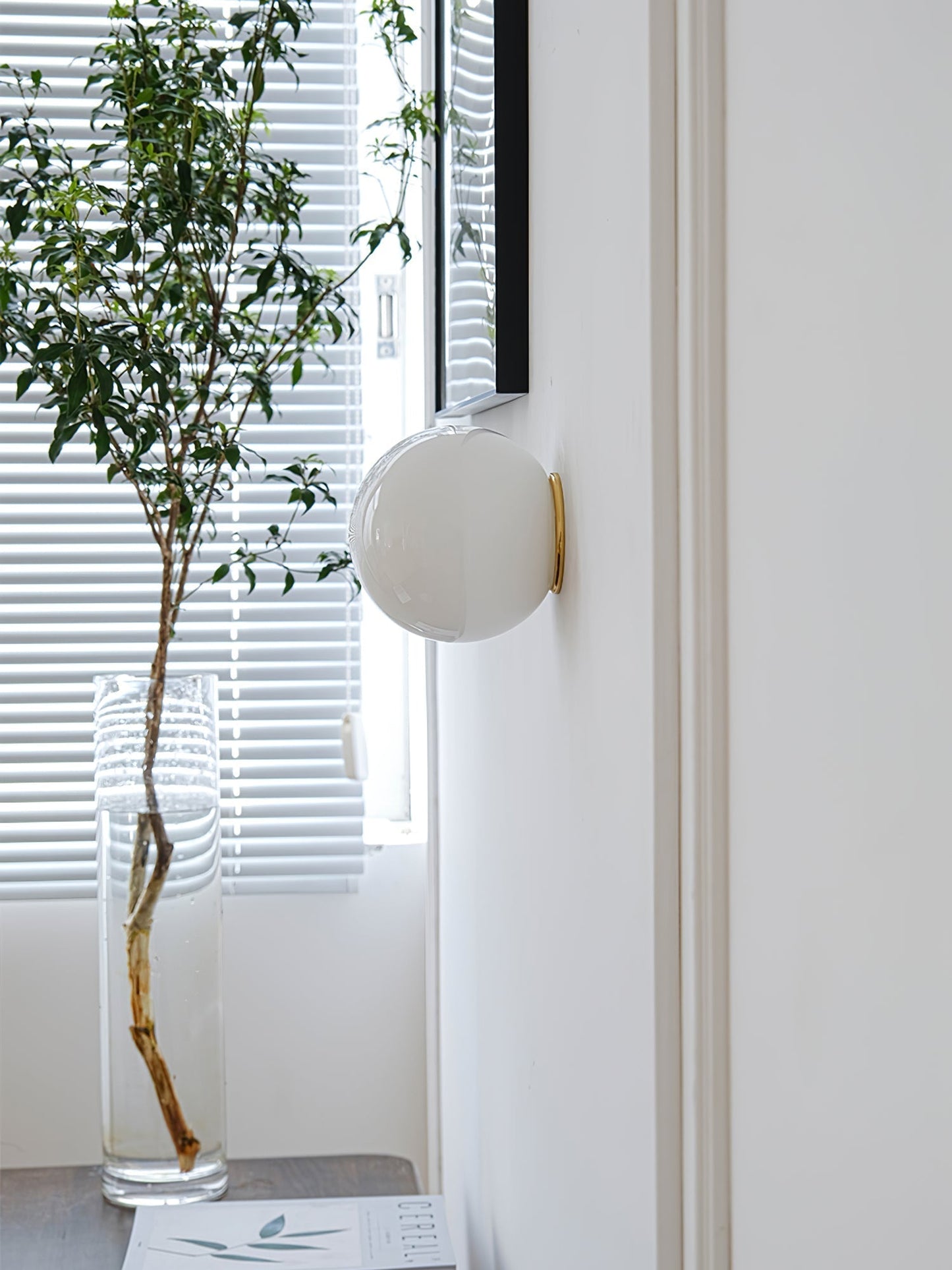Glass Mini Orb Wall Light, Hardwired Wall Sconce, detail 17