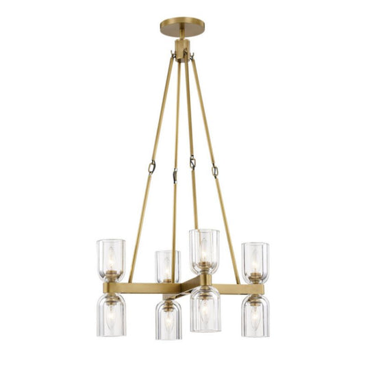 Harmonie 8-Light Linear Alabaster Chandelier - Tianguang Alabaster Lighting