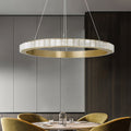 32" Natural Marble Modern Ring Chandelier - Tianguang Alabaster Lighting