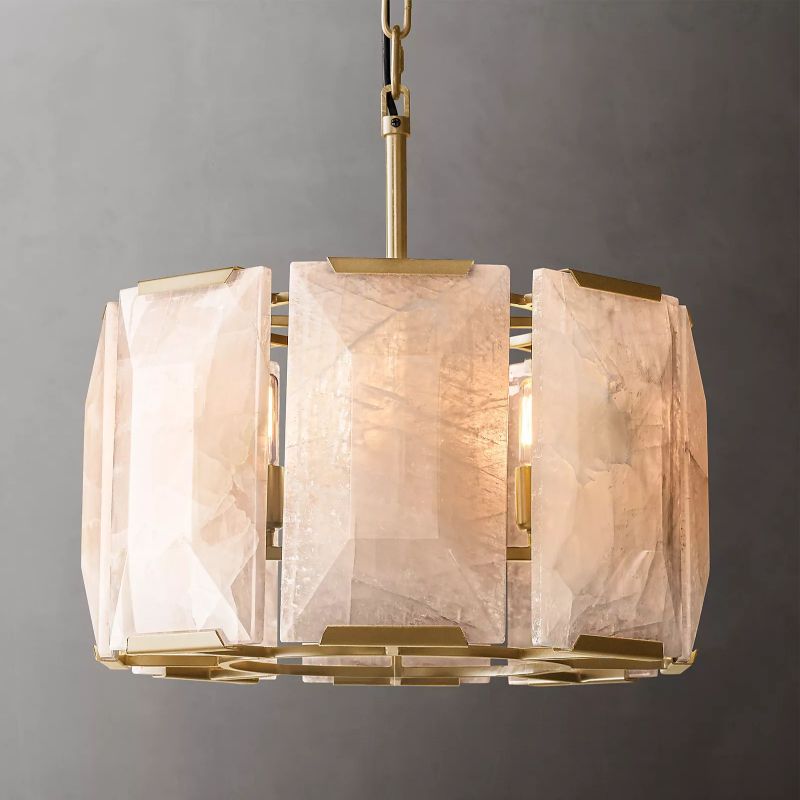 Harson Calcite Round Chandelier 19" - Tianguang Alabaster Lighting