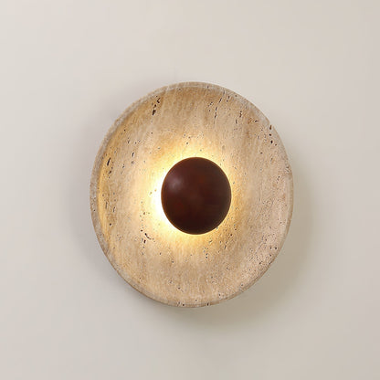 Halo Travertine Wall Light, Hardwired Wall Sconce, detail 4