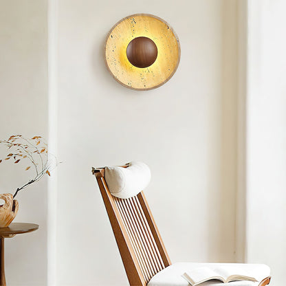 Halo Travertine Wall Light, Hardwired Wall Sconce, detail 8