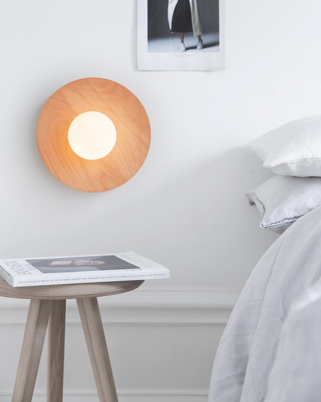 Harmonia Wooden Wall Light, Hardwired Wall Sconce, detail 8