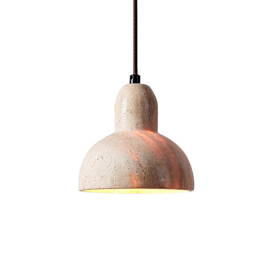 Harvest Halo Travertine Pendant Lamp - Tianguang Alabaster Lighting