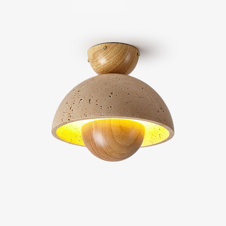 Inverted Travertine Ceiling Light Ceiling Lamp - Tianguang Alabaster Lighting