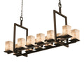 Alabaster Rocks 51 Inch 12 Light Linear Suspension Light Lighting Fixture - Tianguang Alabaster Lighting