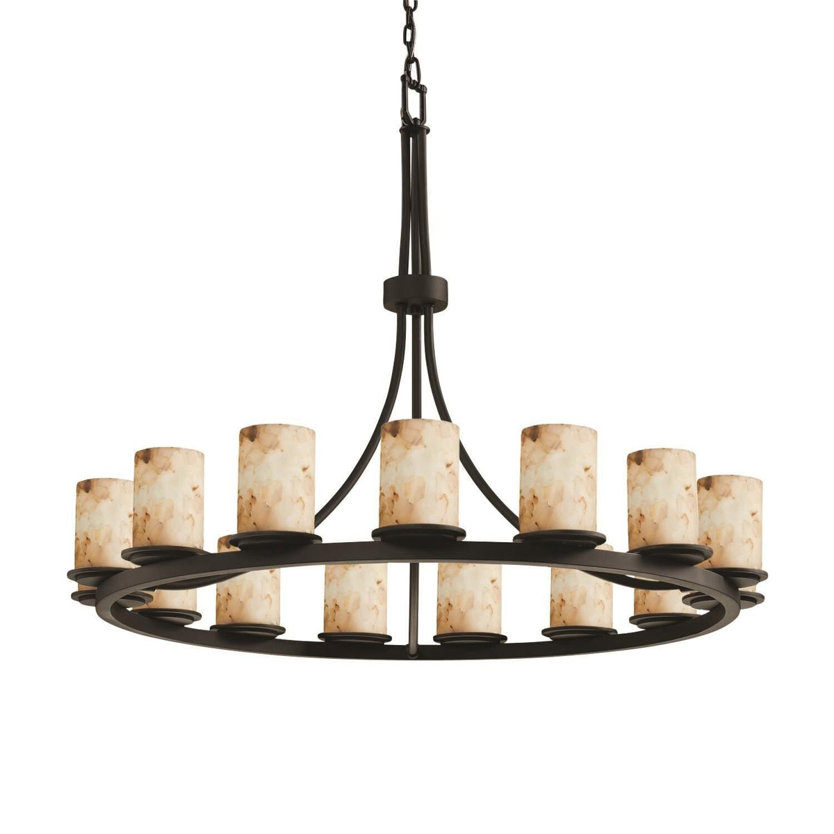 Alabaster Rocks 42 Inch 15 Light LED Chandelier - Tianguang Alabaster Lighting