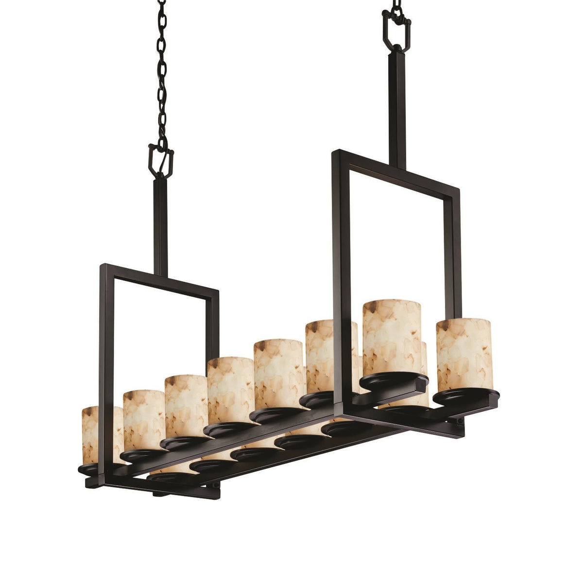Alabaster Rocks 42 Inch 14 Light LED Linear Suspension Light Lighting Fixture - Tianguang Alabaster Lighting
