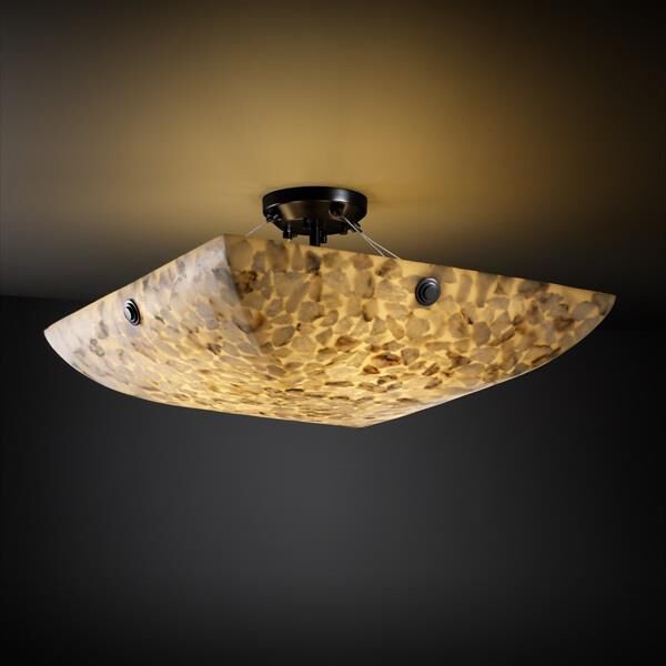 Alabaster Rocks 39 Inch 8 Light Semi Flush Mount - Tianguang Alabaster Lighting