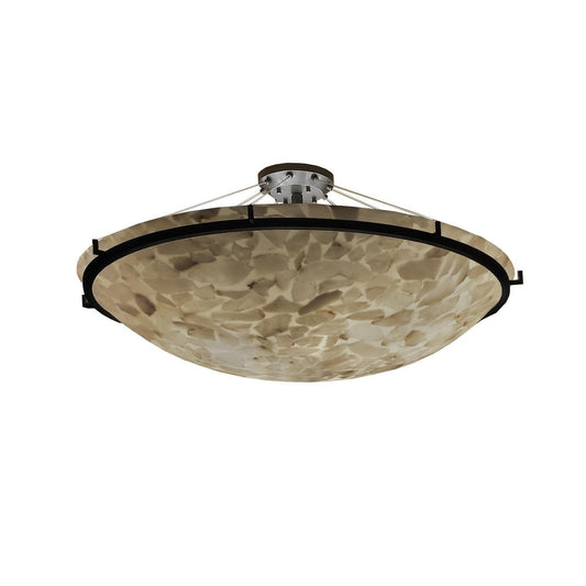 Alabaster Rocks 51 Inch 6 Light LED Semi Flush Mount - Tianguang Alabaster Lighting