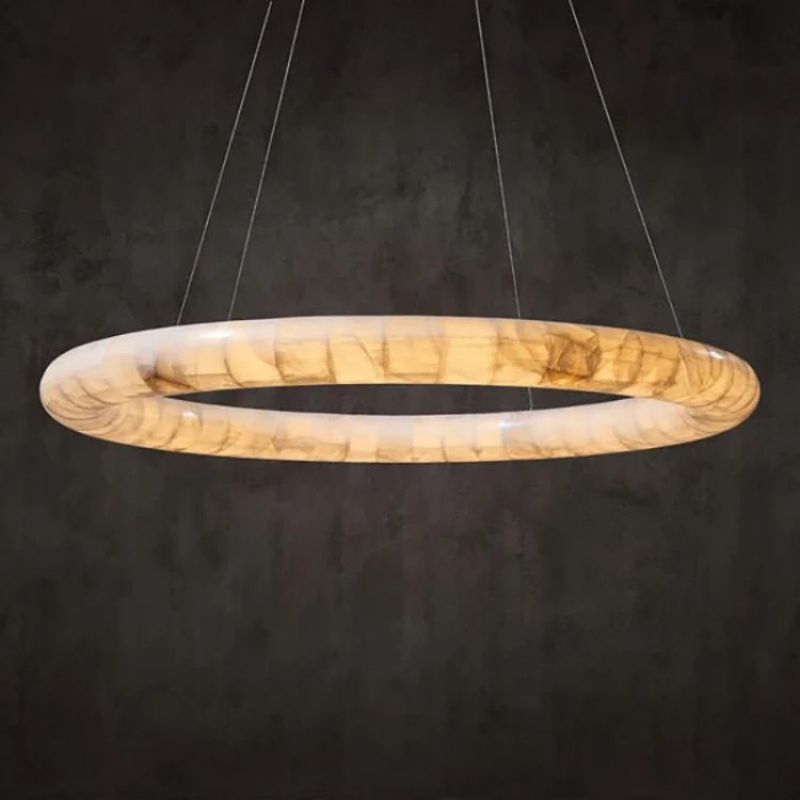Karen Calcite Curve Ring Chandelier - Tianguang Alabaster Lighting