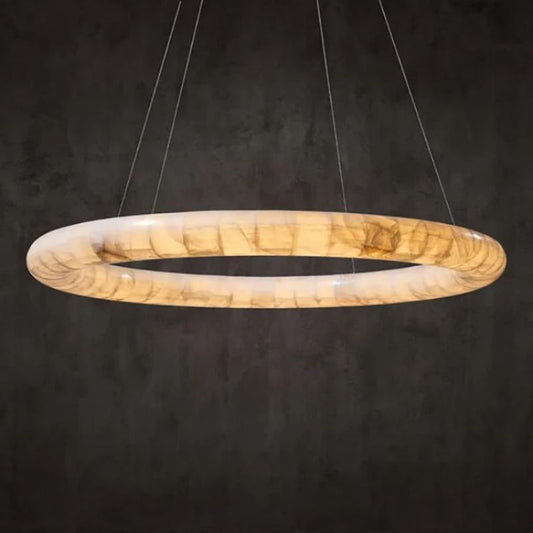 Karen Calcite Curve Ring Chandelier - Tianguang Alabaster Lighting