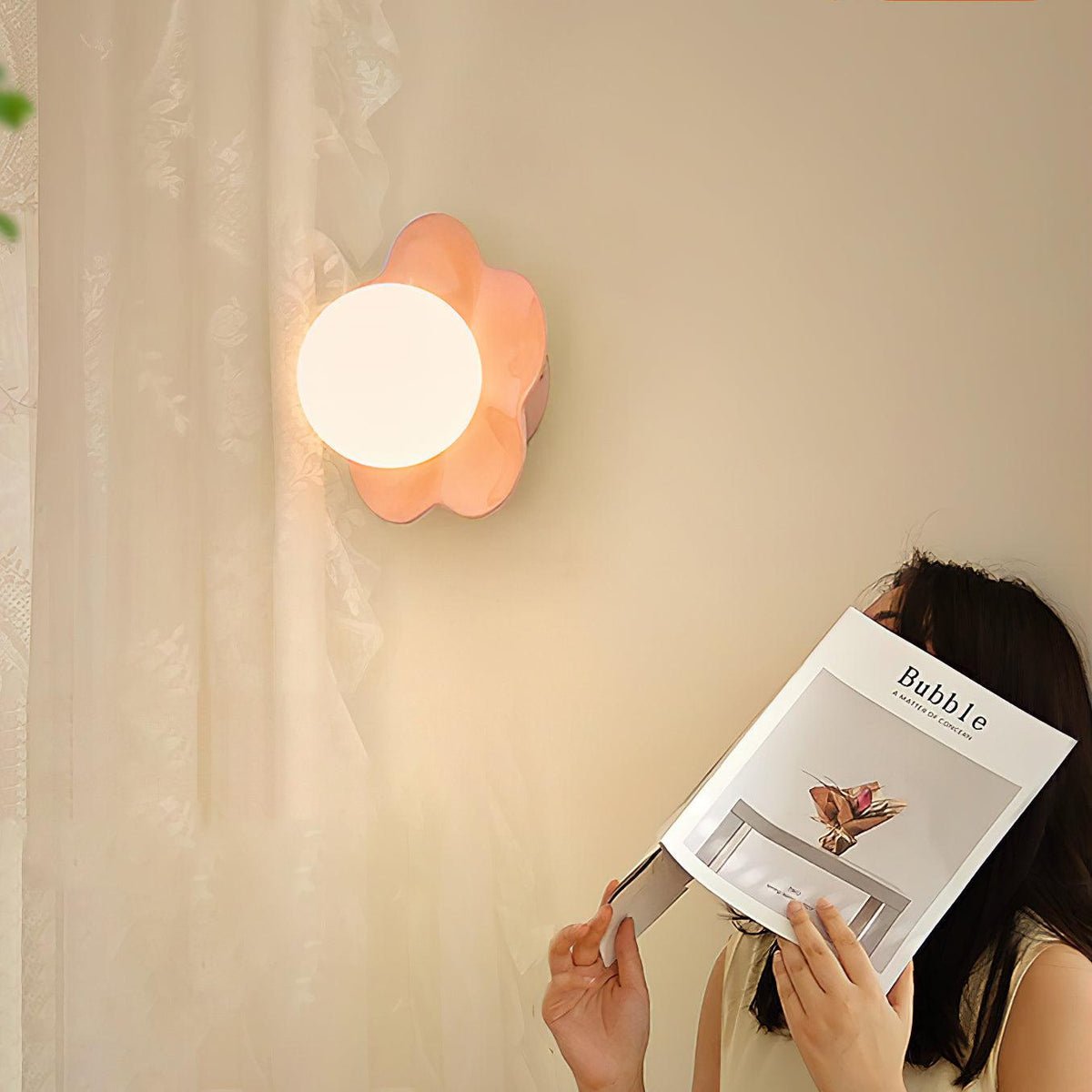 La fleur Wall Light - Φ 7.9 x H 6.7 Resin, Hardwired Wall Sconce, detail 6