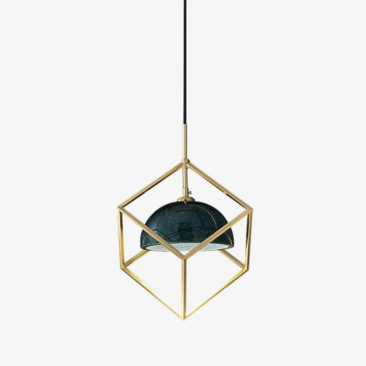Lantern Square Marble Pendant Lamp 5.9 in Dia - Tianguang Alabaster Lighting