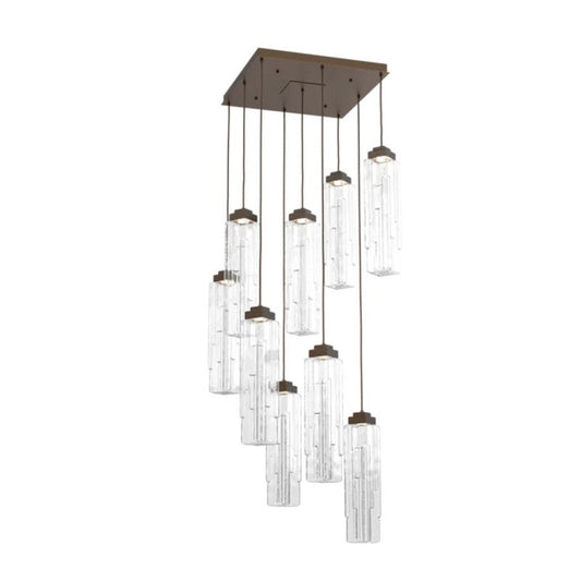 Ledges Square Natural Stone Chandelier 26" 32" - Tianguang Alabaster Lighting