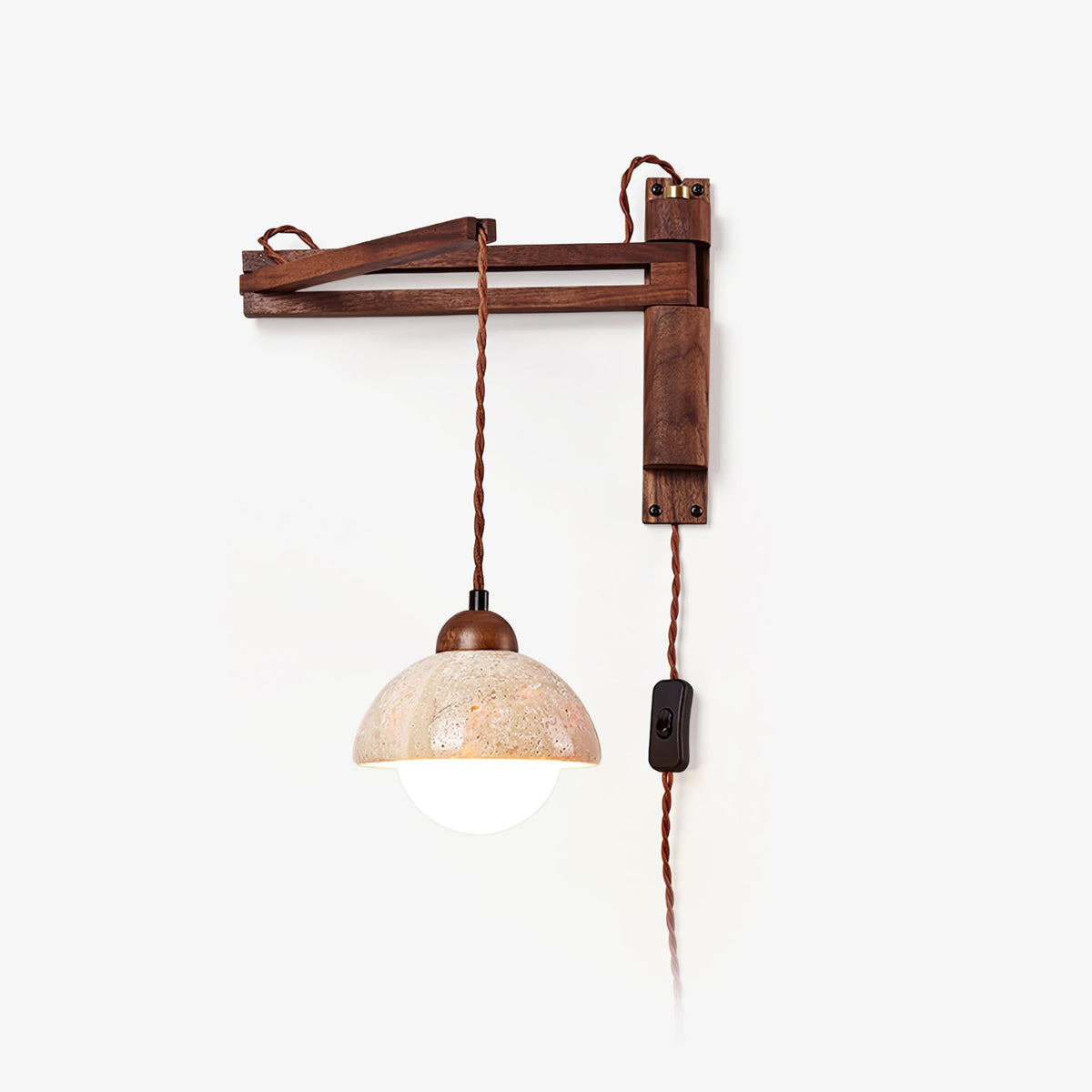 Ligno Arc Travertine Wall Lamp - Tianguang Alabaster Lighting