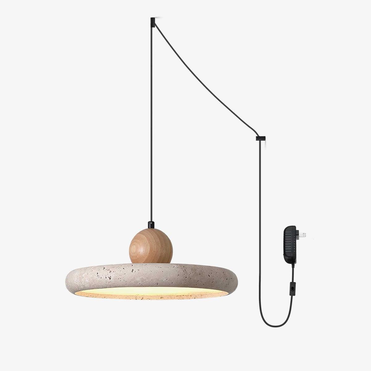 Lola Travertine Swag Pendant Light - Tianguang Alabaster Lighting