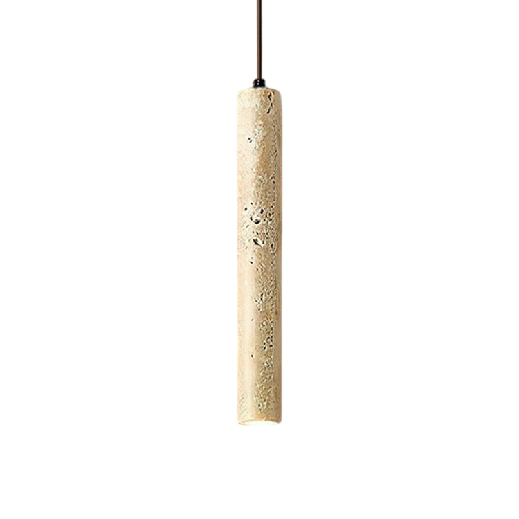 Long Cylinder Travertine Pendant Lamp 1.6" - Tianguang Alabaster Lighting