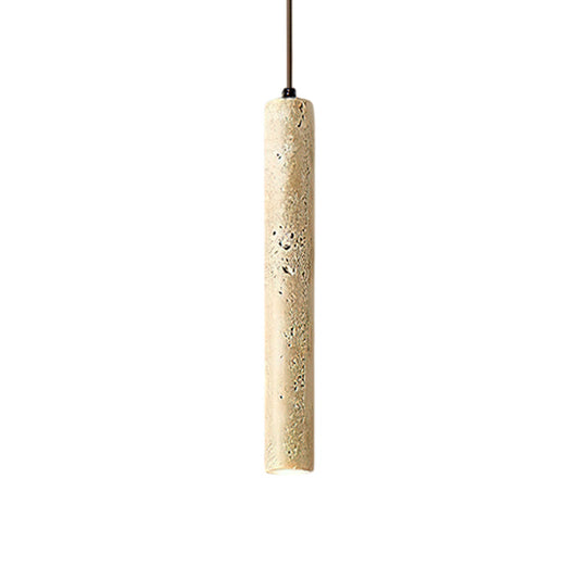 Long Cylinder Travertine Pendant Lamp 1.6" - Tianguang Alabaster Lighting