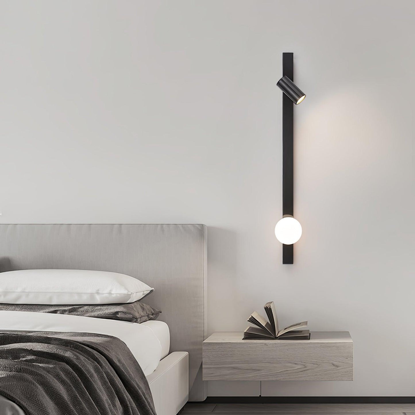 Long Arm Wall Light - W 3.9″ x H 31.5″ Brass, Bedroom Wall Sconce, detail 5